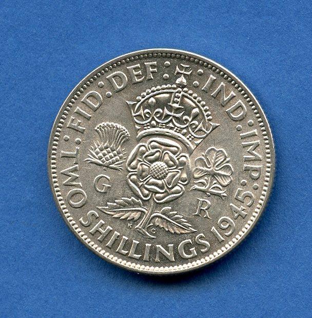 UK 1945  George VI  Florin Coin