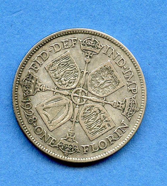 UK George V Florin Coin  Dated 1928