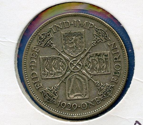 UK George V Florin Coin  Dated 1929