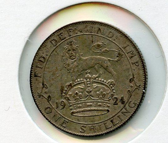 UK George V  Shilling Coin  Dated 1924