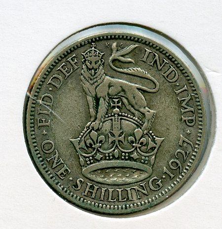 UK George V  Shilling Coin  Dated 1927