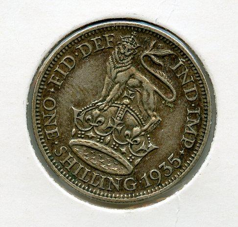 UK George V  Shilling Coin  Dated 1935