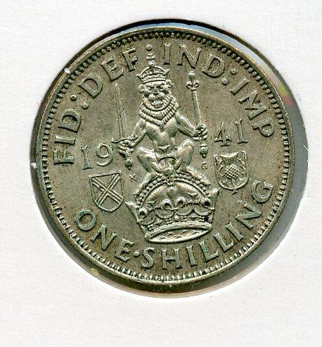 UK George VI   Scottish Shilling Coin  Dated 1941