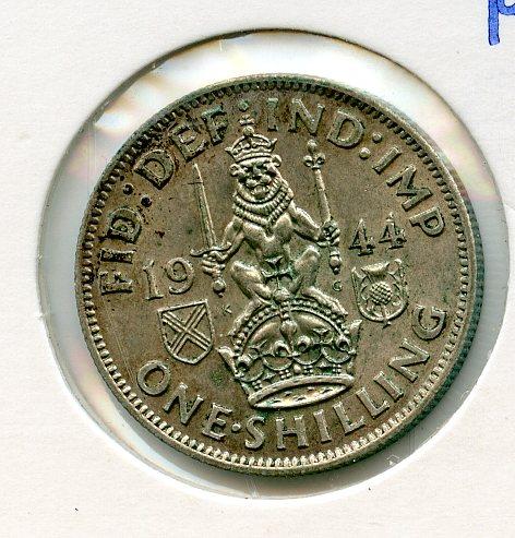 UK George VI  Scottish Shilling Coin  Dated 1944