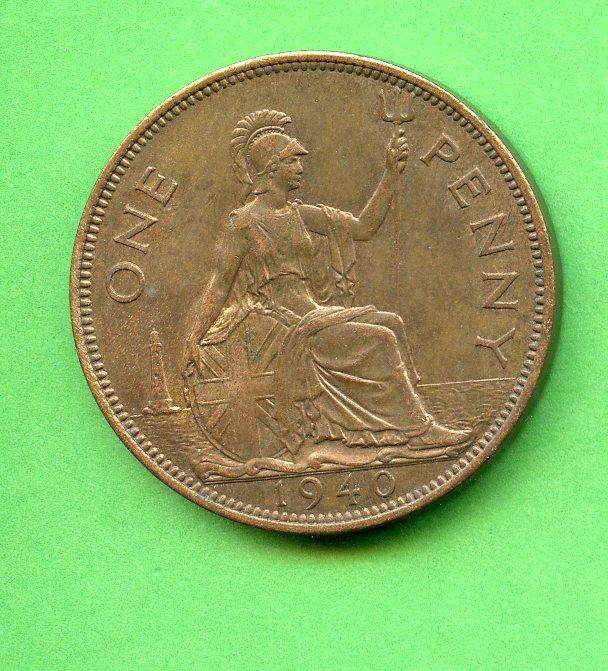 UK  George V Penny Coin Dated 1940
