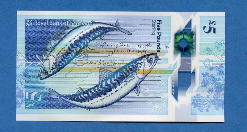 Royal Bank of Scotland £5 Five Pound Note First Polymer Note Dated 11th February 2016