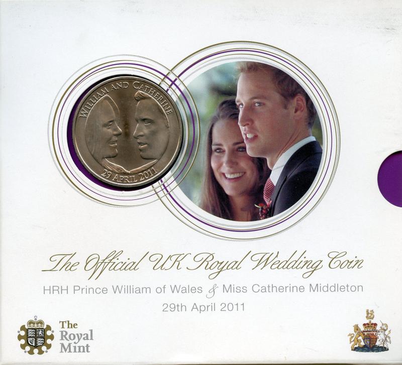 UK Royal Mint 2011 Royal Wedding William & Kate Brilliant Uncirculated £5 Coin