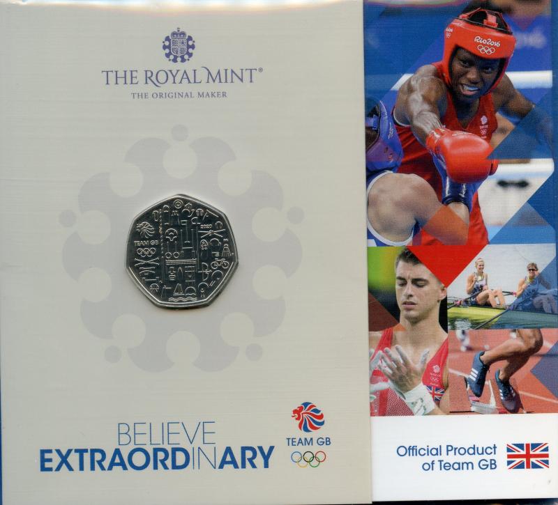 UK Royal Mint 2021 Team GB Brilliant Uncirculated 50 Pence Coin