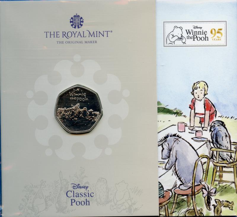 UK 2022 Classic Pooh Winnie The Pooh Brilliant Uncirculated 50 Pence Coin