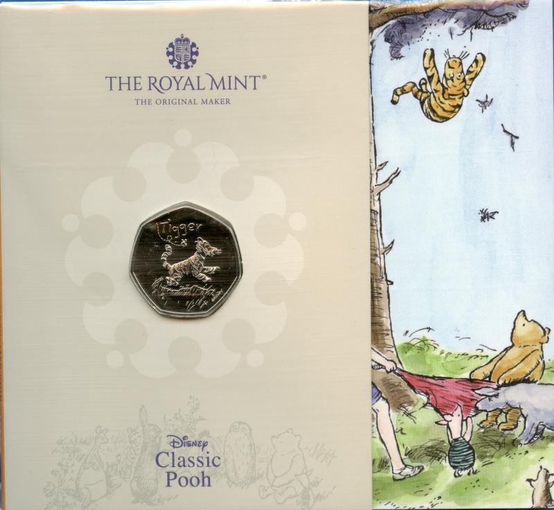 UK  2022 Classic Pooh Tigger Brilliant Uncirculated 50 Pence Coin