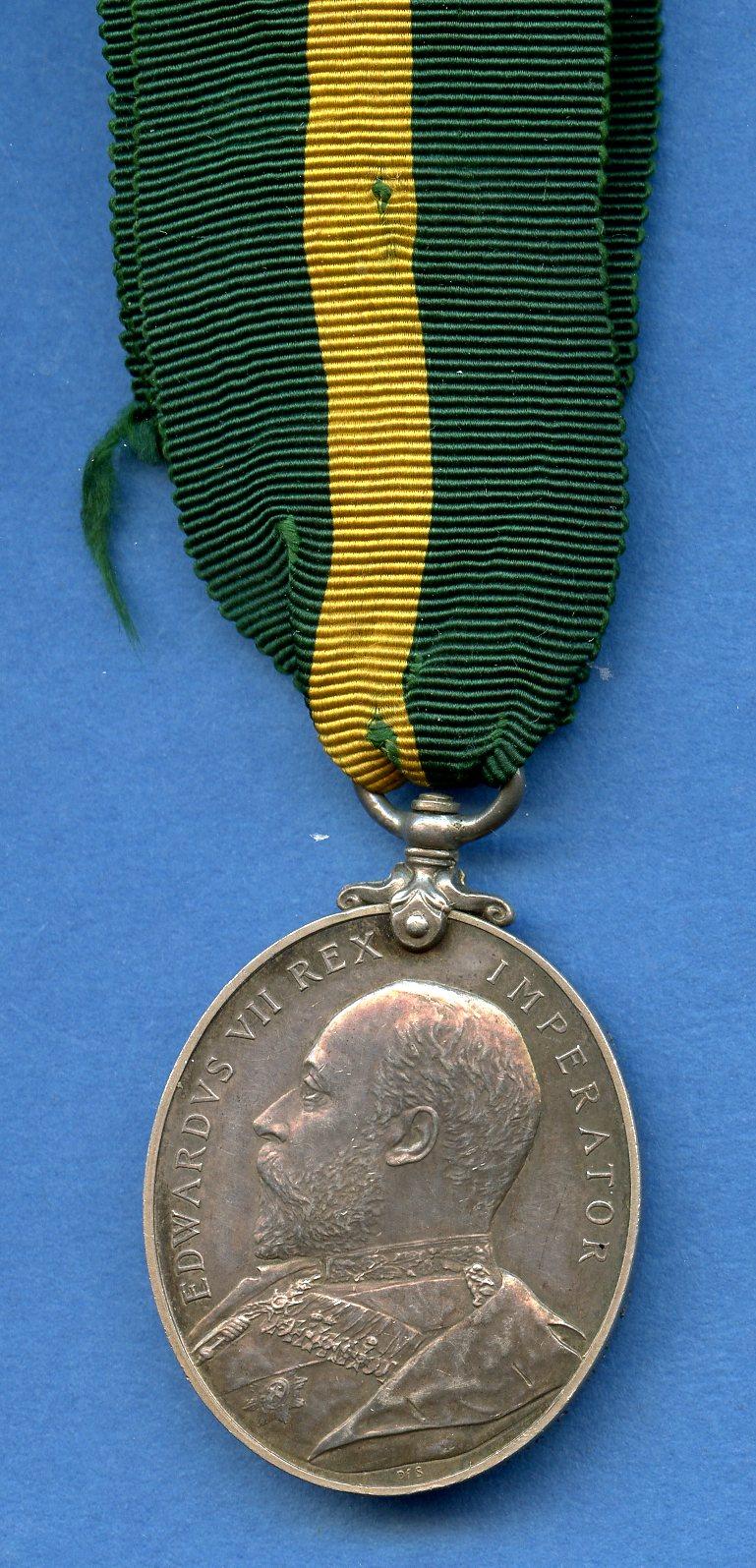 Territorial  Force Efficiency Medal Edward VII: Bandsman J Lamb, 2nd North Midlands Brigade, Royal Field Artillery