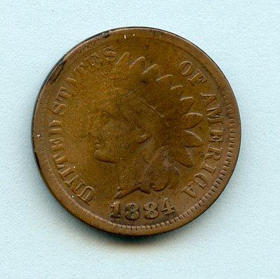 U.S.A. One  Cent Coin  Dated 1884