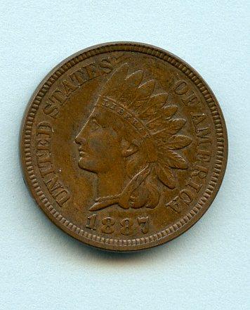 U.S.A.  One  Cent Coin  Dated 1887