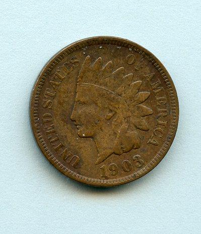 U.S.A. One  Cent Coin  Dated 1903