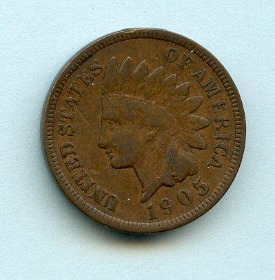 U.S.A.  One  Cent Coin  Dated 1905