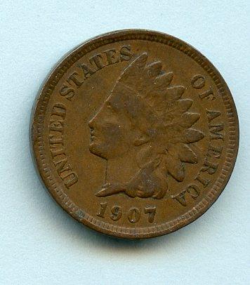 U.S.A. One  Cent Coin  Dated 1907