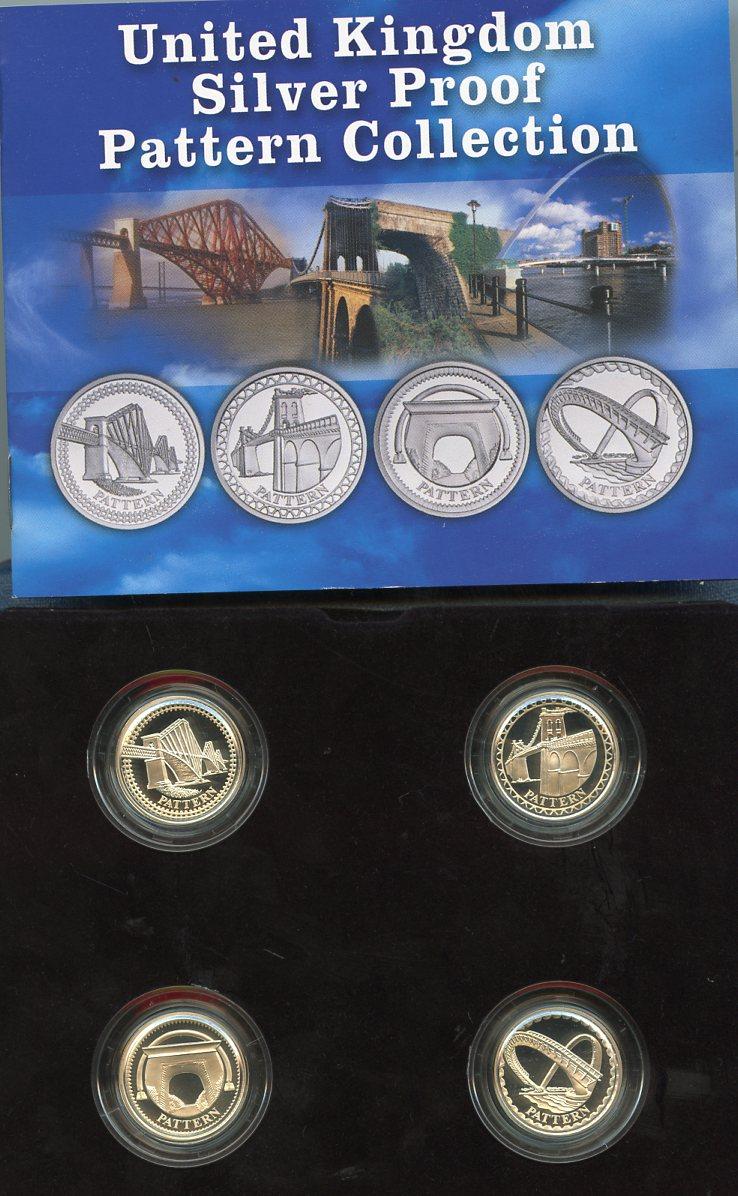 UK 2003 Silver Proof £1 Bridges Pattern Set Coins