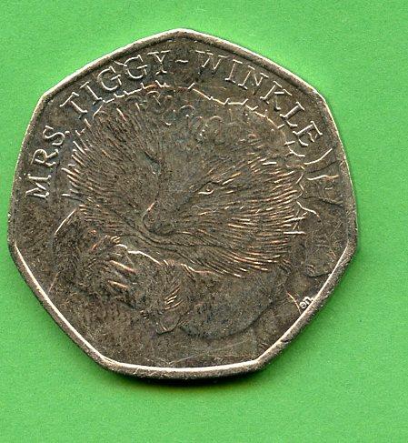 UK 2016 Beatrix Potter Tiggy Winkle  50 Pence Coin