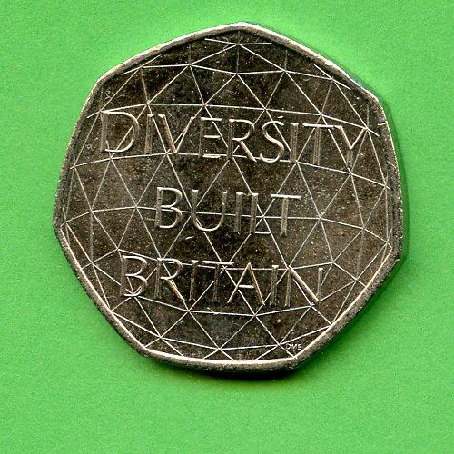 UK 2020 Diversity Built Britain  50 Pence Coin