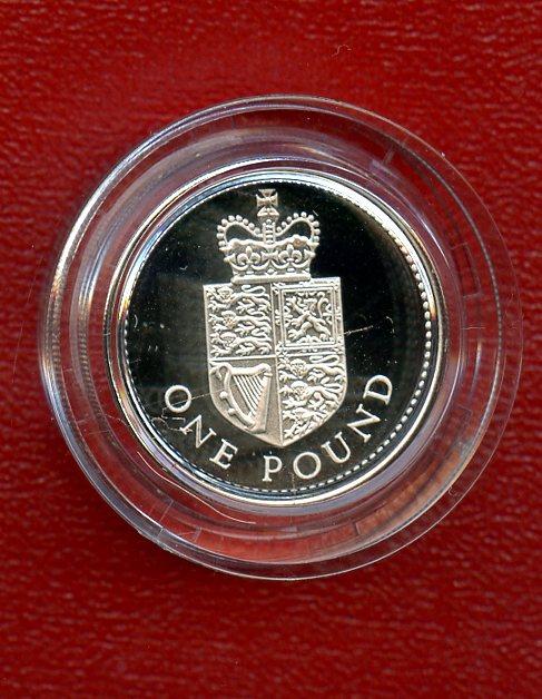 1988 UK Silver Proof  Piedfort £1 One Pound Coin