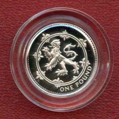 1994 UK Silver Proof Piedfort £1 One Pound Coin  Scotland Scottish Lion Design Obverse