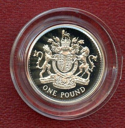 1998 UK  Silver Proof Piedfort £1 One Pound Coin   Royal Arms Design Obverse