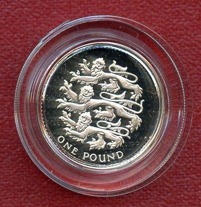 2002 UK  Silver Proof Piedfort £1 One Pound Coin England English Lions Design Obverse