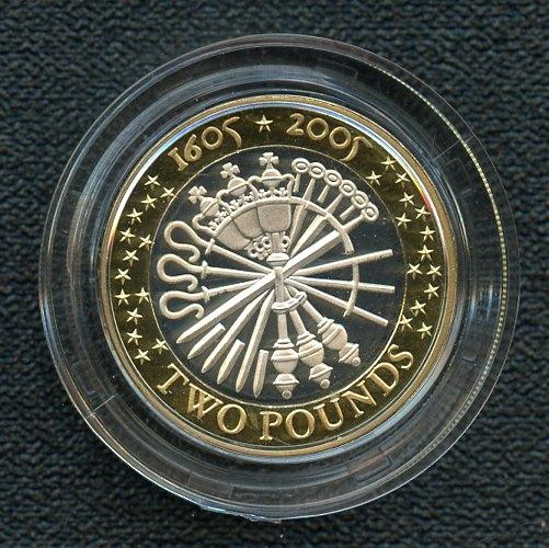 UK 2005  400th Anniversary Gunpowder Plot  Silver Proof  Piedfort £2 Coin