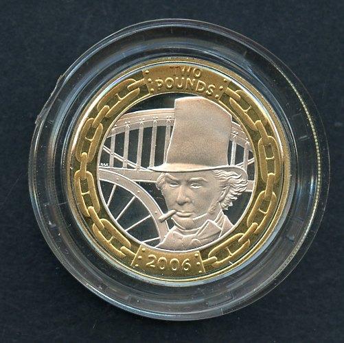 UK 2006  Brunel The Man Commemorative Silver Proof £2  Piedfort Two Pound Coin