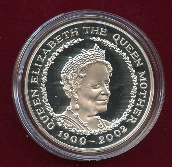 UK 2002 Queen Mother Memorial  Silver Proof  £5 Five Pound Crown Coin