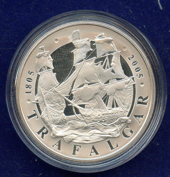 UK 2005   Battle of Trafalgar Commemorative  Proof Silver Proof £5  Five Pound Crown Coin