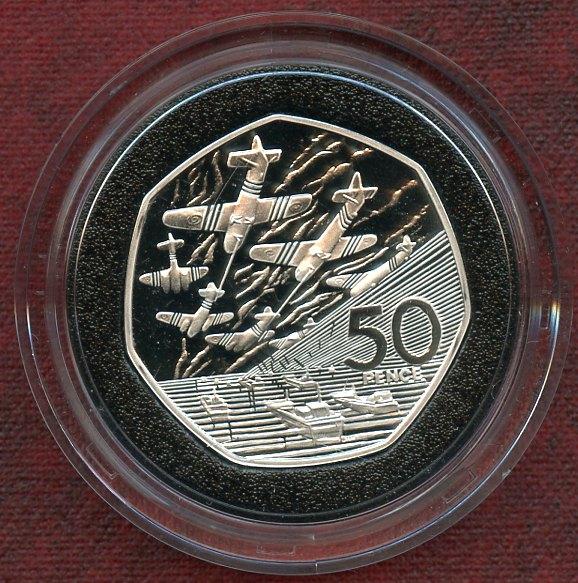 UK 1994  D-Day 50th Anniversary  Silver Proof  Fifty Pence Commemorative Coin