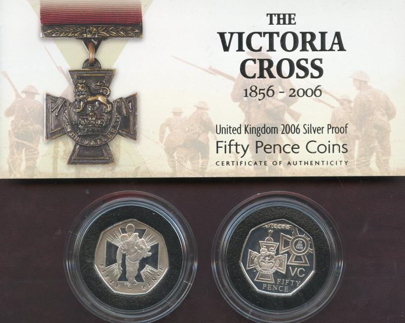 UK 2006  Victoria Cross 150th Anniversary Heroic Acts  Silver Proof 50p Fifty Pence Coins
