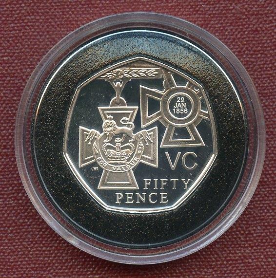 UK 2006  Victoria Cross 150th Anniversary The Award  Silver Proof 50p Fifty Pence Coin