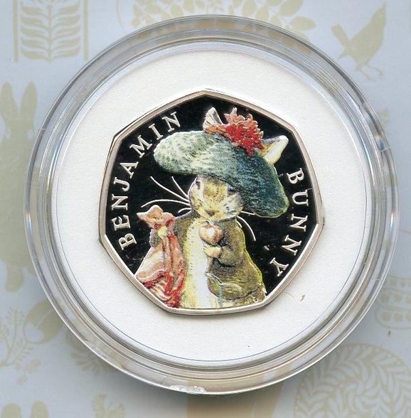 UK 2017 Beatrix Potter, Benjamin Bunny 50p Fifty Pence Silver Proof Coin