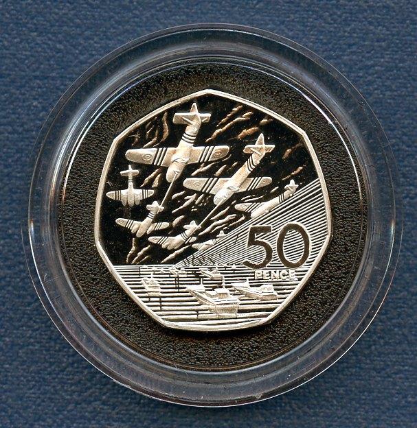 UK 1994    D-Day 50th Anniversary   Silver Proof Piedfort Fifty Pence Commemorative Coin