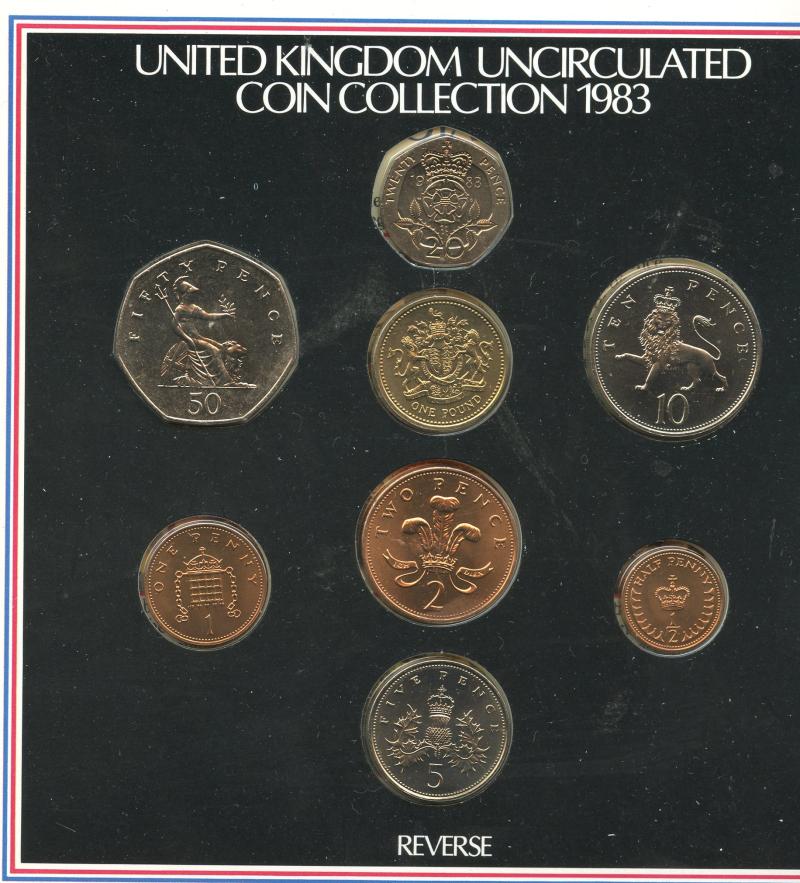 UK 1983 United Kingdom Brilliant Uncirculated set of coins 8 Coin Set