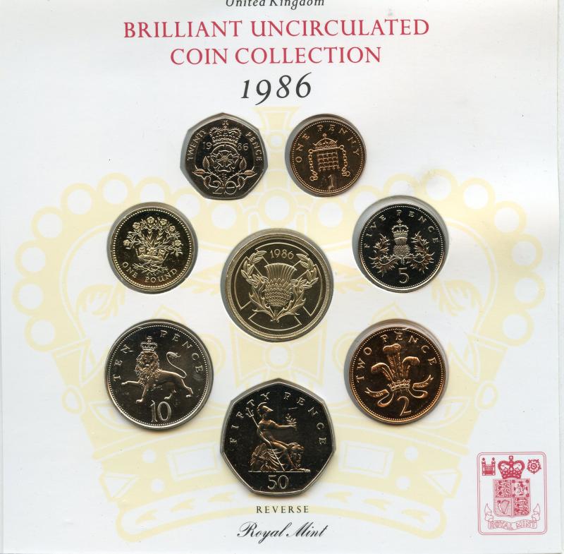 UK 1986  United Kingdom  Uncirculated Coin Set