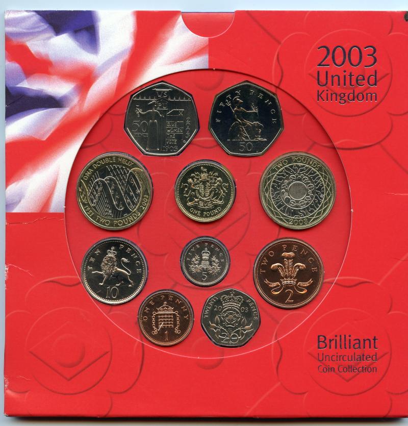 UK 2003 United Kingdom  Brilliant Uncirculated Coin Set