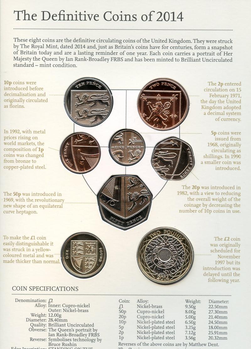 UK 2014 United Kingdom Brilliant  Uncirculated Coin Set