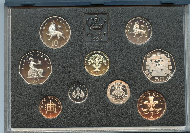 UK 1992  Royal Mint Proof Set Coins