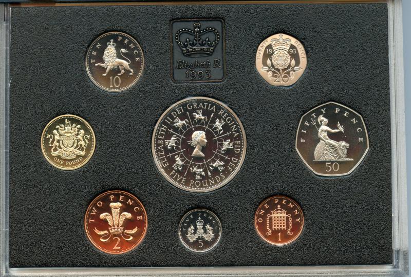 UK 1993 Royal Mint  Proof  Coin Set,