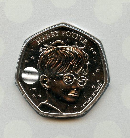UK Royal Mint 2022  Harry Potter Brilliant Uncirculated 50 Pence Coin