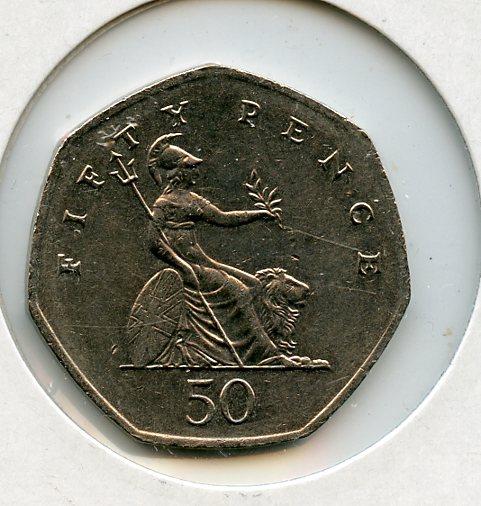UK 2000 Britannia Obverse  Decimal 50 Pence Coin