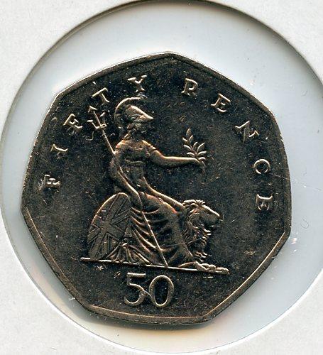 UK 2004 Britannia Obverse  Decimal 50 Pence Coin