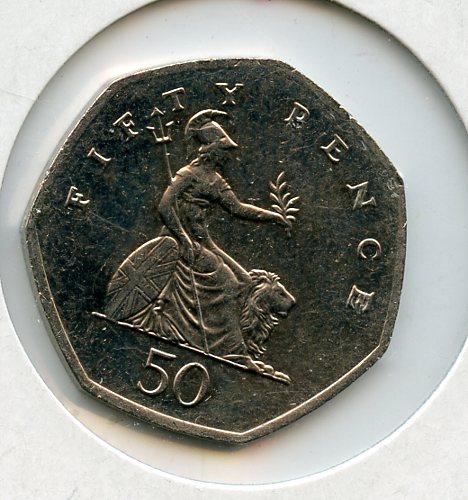 UK 2006 Britannia Obverse  Decimal 50 Pence Coin