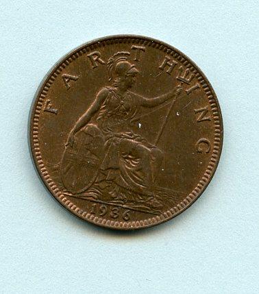 UK  George V Farthing  Dated 1936