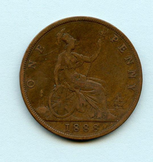 UK  Queen Victoria Penny Coin Dated 1888