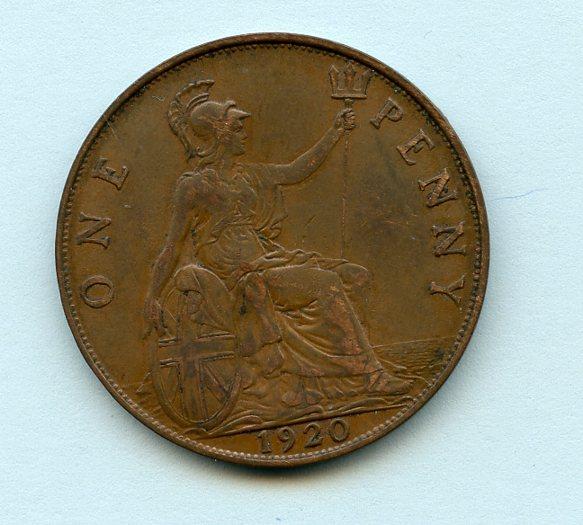 UK  George V Penny Coin Dated 1920