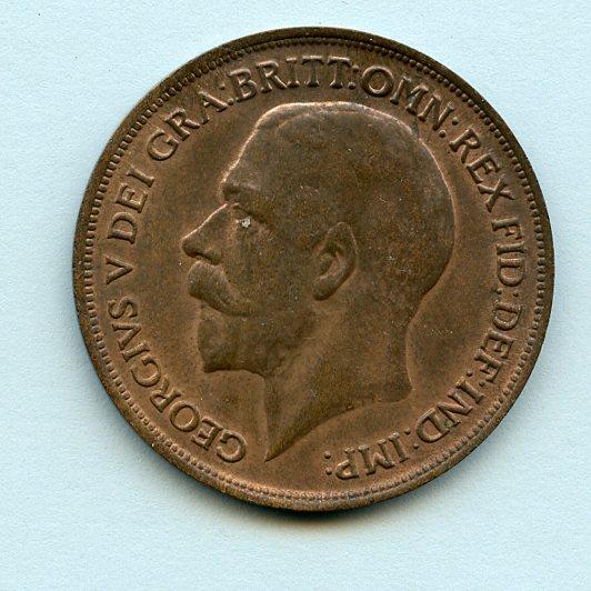 UK  1917 George V One Penny Coin